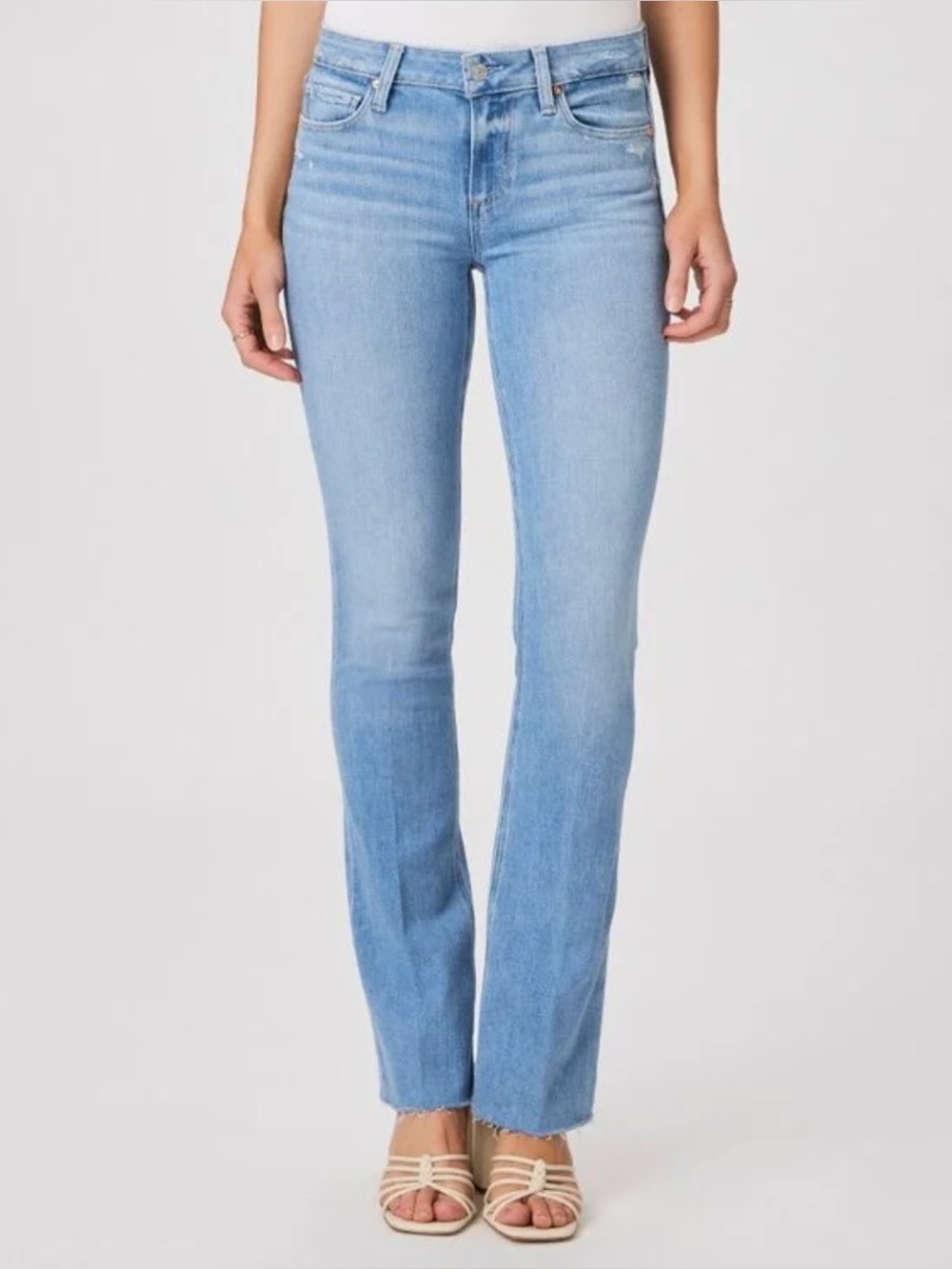 Paige Manhattan Bootcut Raw Hem Jeans Light Wash Helena 32” Inseam -Women’s 23
